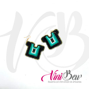 Aretes Huipil Bordado del Istmo