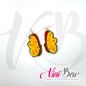 Aretes Mariposa Bordado del Istmo