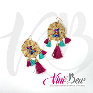 Aretes Carrizo con Alebrije Mini