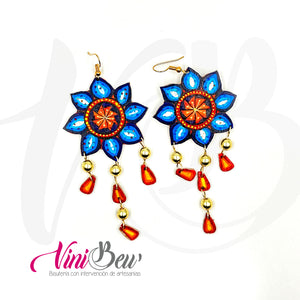 Aretes de Flor Jícara Alebrije