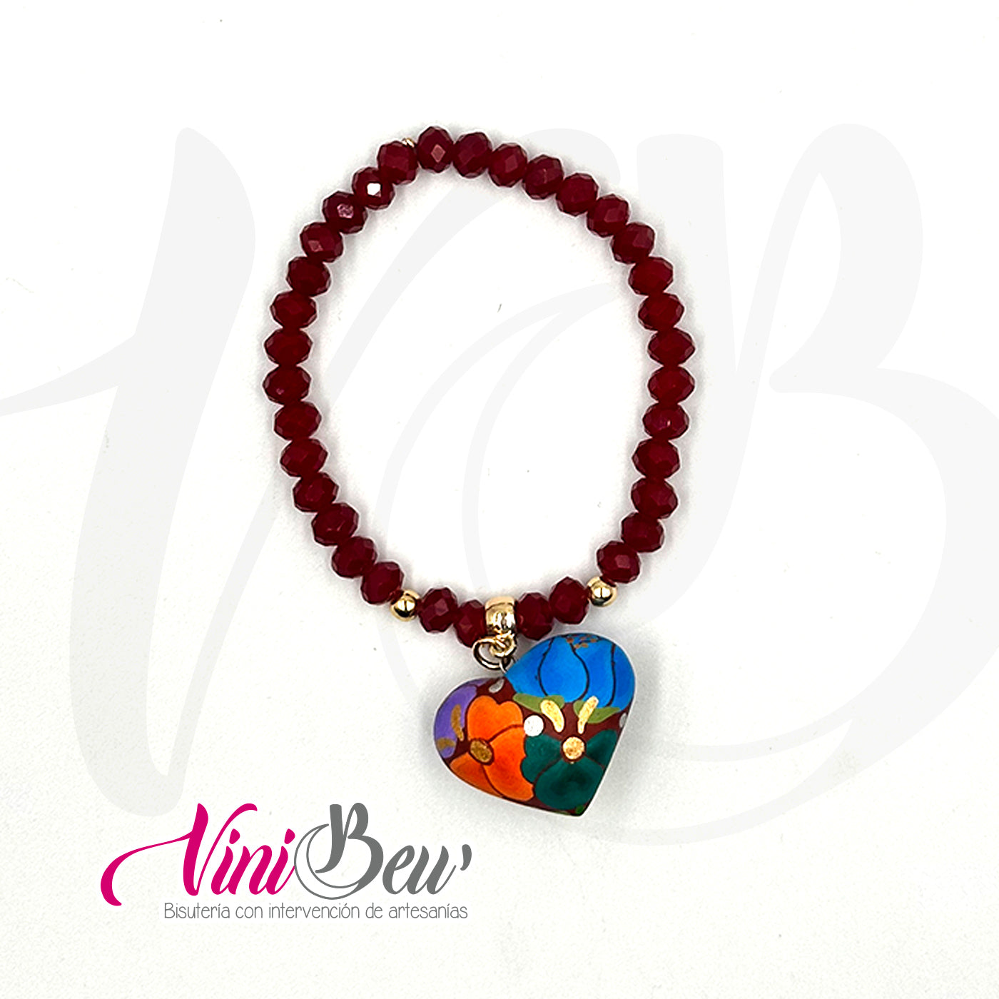 Pulsera sencilla con Corazón Pintado