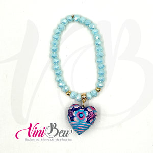 Pulsera sencilla con Corazón Pintado