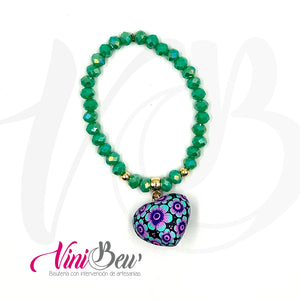 Pulsera sencilla con Corazón Pintado
