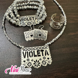 Juego de Papel Picado Personalizado Plata