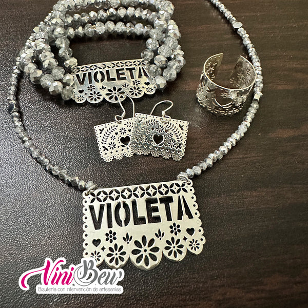 Juego de Papel Picado Personalizado Plata