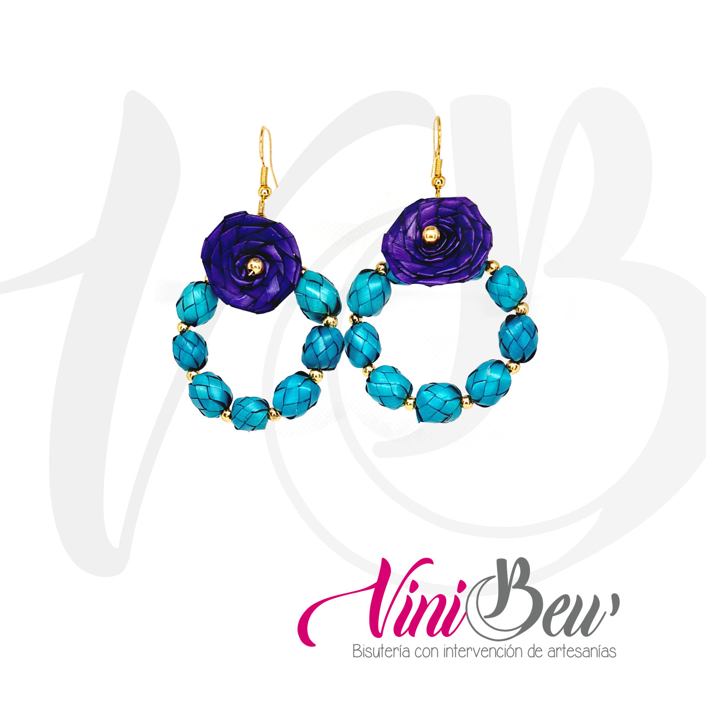 Aretes petatitos con flor de palma