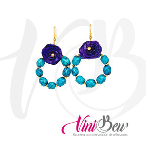 Aretes petatitos con flor de palma